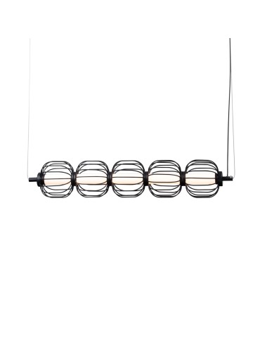 ITALUX Pedro Wisząca 5xLED 20W 3000K Czarny mat, chrom PND-34405-5-BK