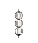 Lampy wiszące pojedyncze - ITALUX Pedro Wisząca 3xLED 12W 3000K Czarny mat, chrom PND-34405-3V-BK - product 2