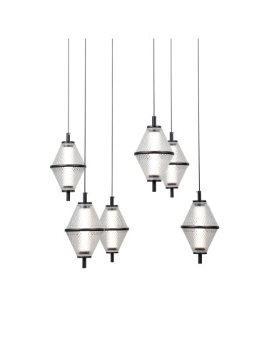 ITALUX Fuente Wisząca 6xLED 30W 3000K Czarny mat, chrom PND-34395-6-BK - product 2