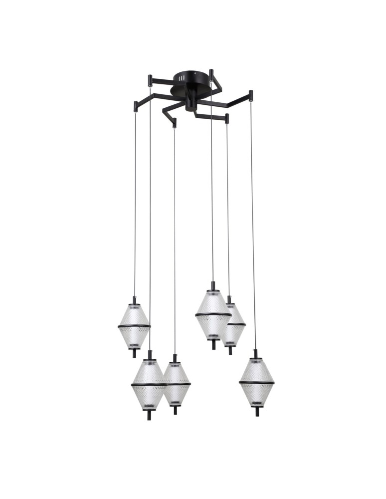 ITALUX Fuente Wisząca 6xLED 30W 3000K Czarny mat, chrom PND-34395-6-BK