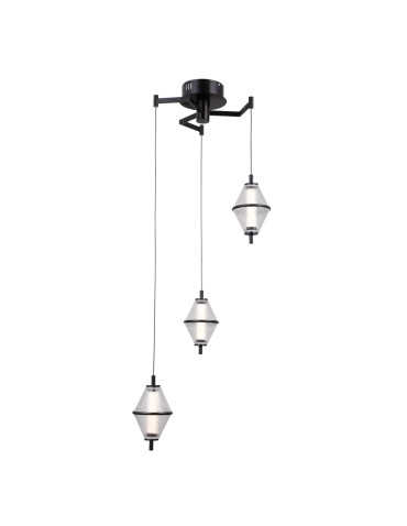 ITALUX Fuente Wisząca 3xLED 15W 3000K Czarny mat, chrom PND-34395-3-BK