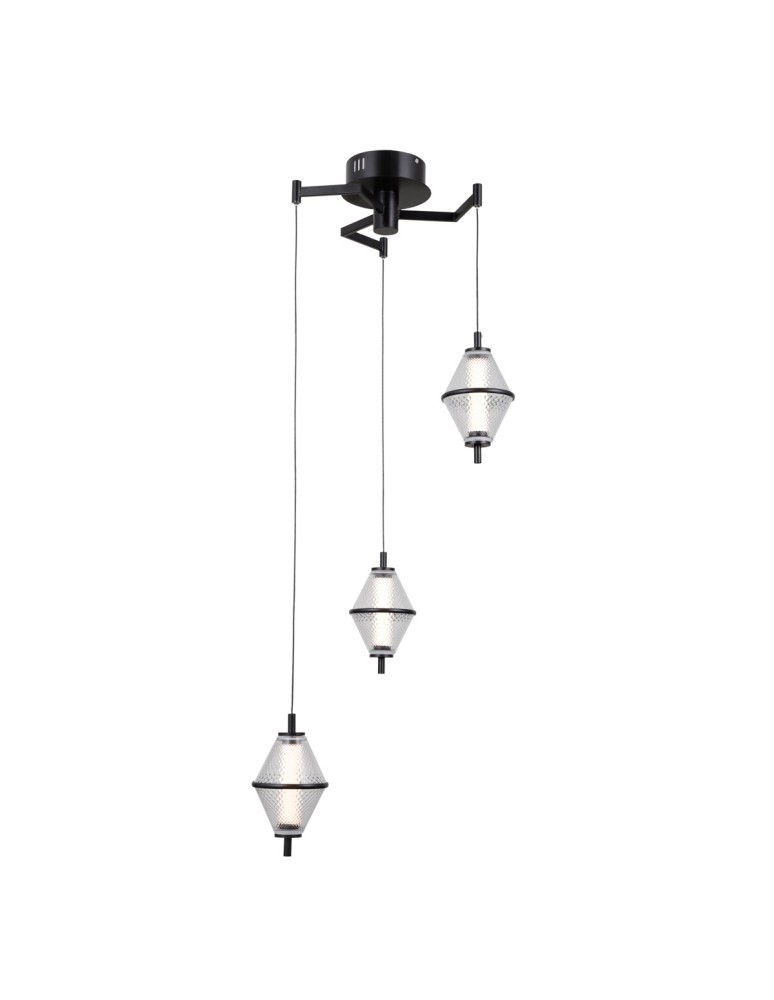 ITALUX Fuente Wisząca 3xLED 15W 3000K Czarny mat, chrom PND-34395-3-BK