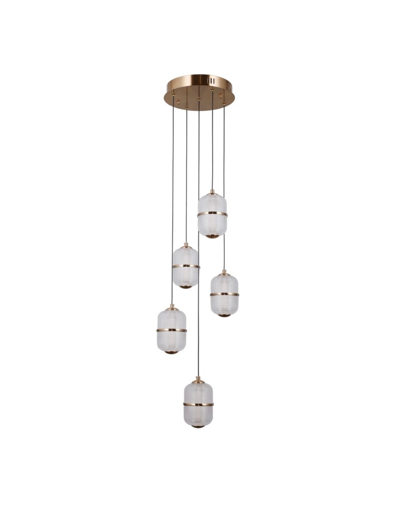 ITALUX Alani Wisząca 5xLED 28W 3000K Złoty PND-34375-5-HBR