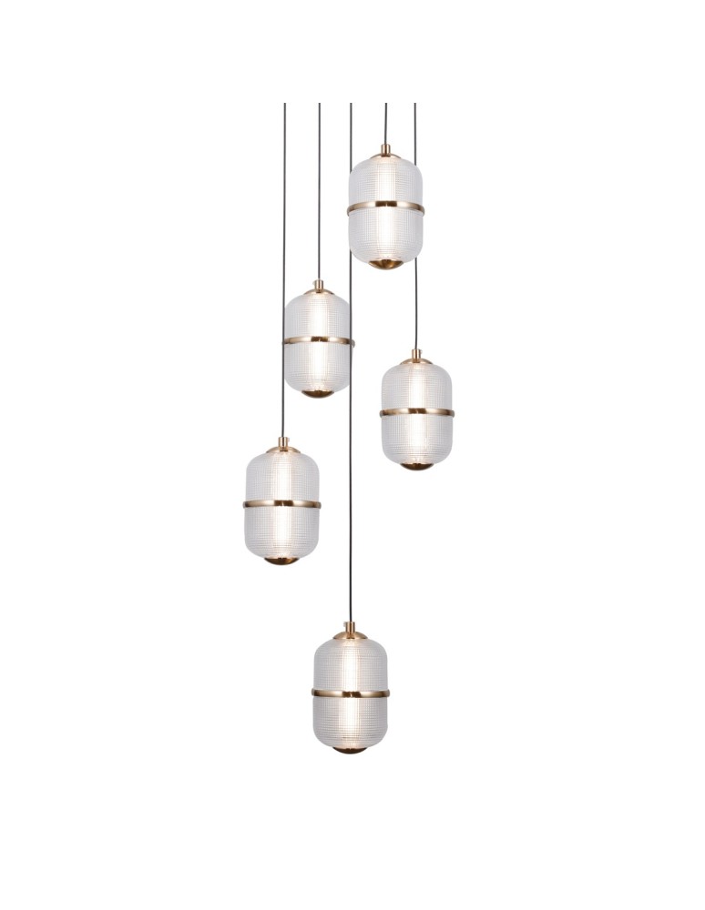 ITALUX Alani Wisząca 5xLED 28W 3000K Złoty PND-34375-5-HBR