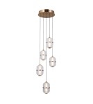 Lampy wiszące LED - ITALUX Alani Wisząca 5xLED 28W 3000K Złoty PND-34375-5-HBR - product 1