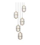Lampy wiszące LED - ITALUX Alani Wisząca 5xLED 28W 3000K Czarny mat, złoty PND-34375-5-BK - product 2