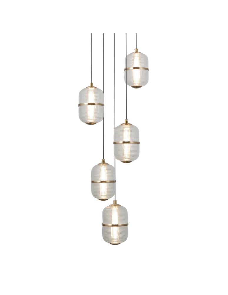 ITALUX Alani Wisząca 5xLED 28W 3000K Czarny mat, złoty PND-34375-5-BK
