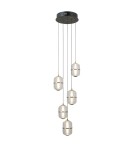Lampy wiszące LED - ITALUX Alani Wisząca 5xLED 28W 3000K Czarny mat, złoty PND-34375-5-BK - product 1