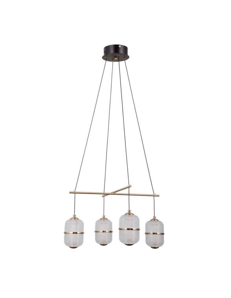 ITALUX Alani Wisząca 4xLED 24W 3000K Czarny mat, złoty PND-34375-4-BK