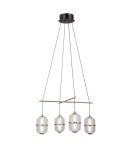 Lampy wiszące LED - ITALUX Alani Wisząca 4xLED 24W 3000K Czarny mat, złoty PND-34375-4-BK - product 1