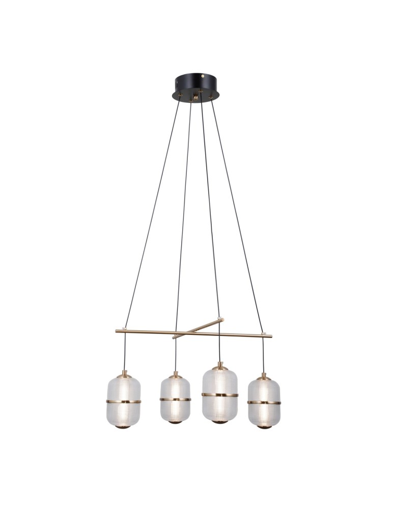 ITALUX Alani Wisząca 4xLED 24W 3000K Czarny mat, złoty PND-34375-4-BK