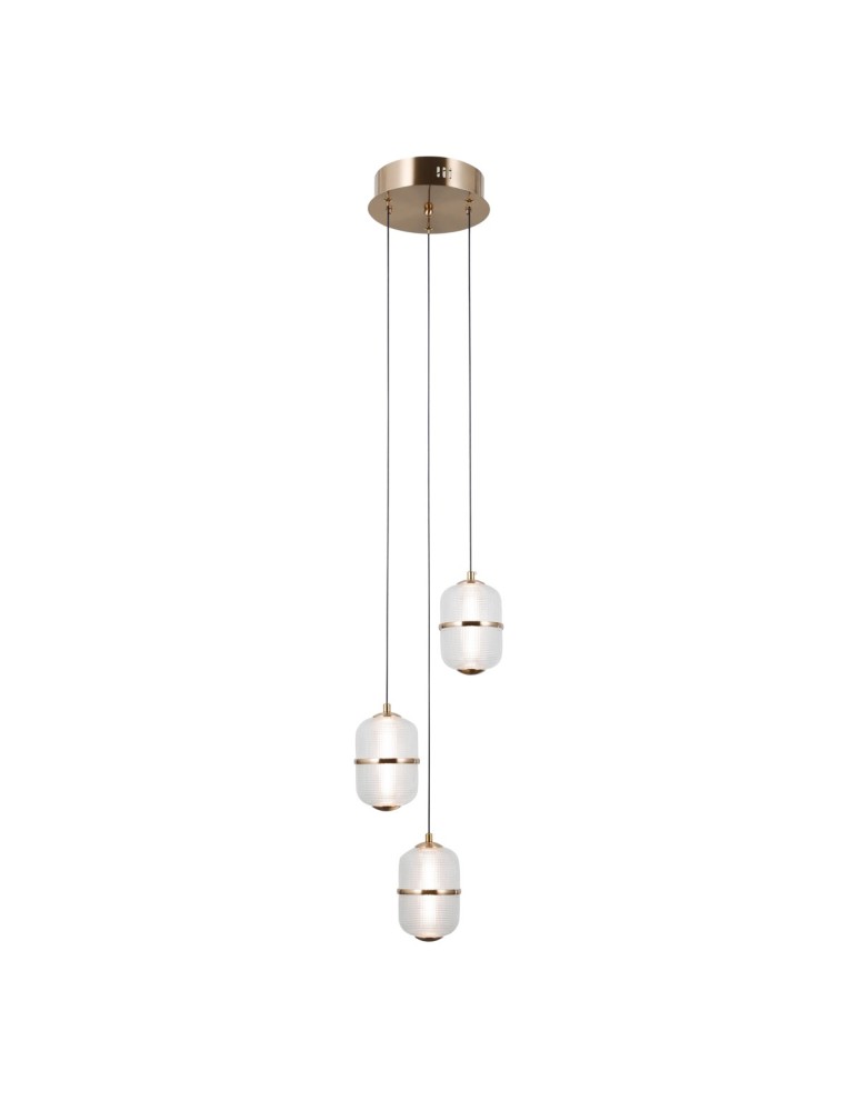 ITALUX Alani Wisząca 3xLED 15W 3000K Złoty PND-34375-3-HBR