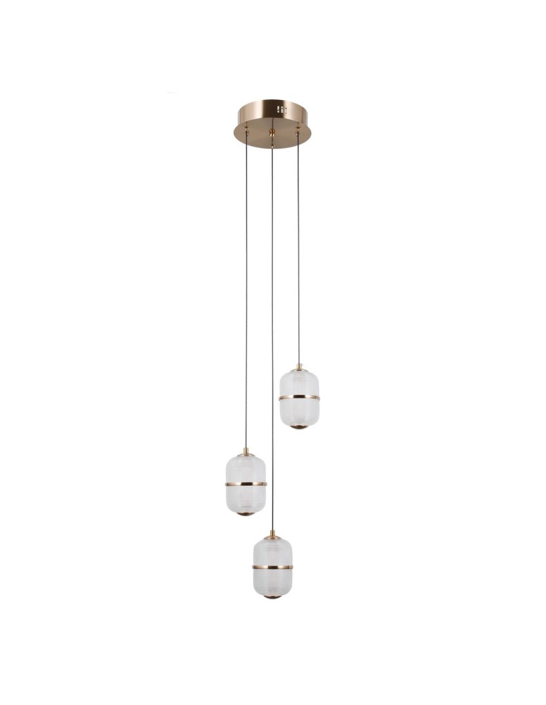 ITALUX Alani Wisząca 3xLED 15W 3000K Złoty PND-34375-3-HBR ITALUX Alani Wisząca 3xLED 15W 3000K Złoty PND-34375-3-HBR