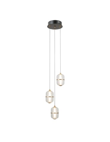 ITALUX Alani Wisząca 3xLED 15W 3000K Czarny mat, złoty PND-34375-3-BK