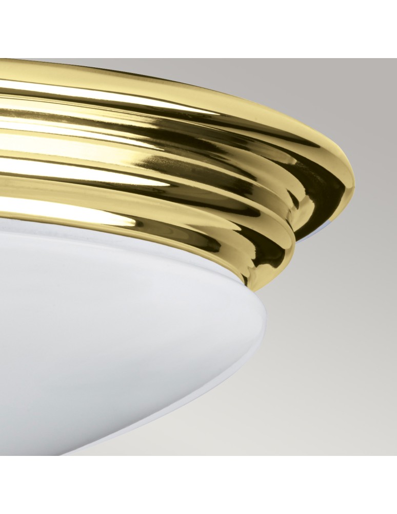 Elstead Lighting Plafon Brompton - 1 źródło światła - Polerowany mosiądz IP44 BATH-BROMPTON-F-PB Elstead Lighting Plafon Brompton - 1 źródło światła - Polerowany mosiądz IP44 BATH-BROMPTON-F-PB