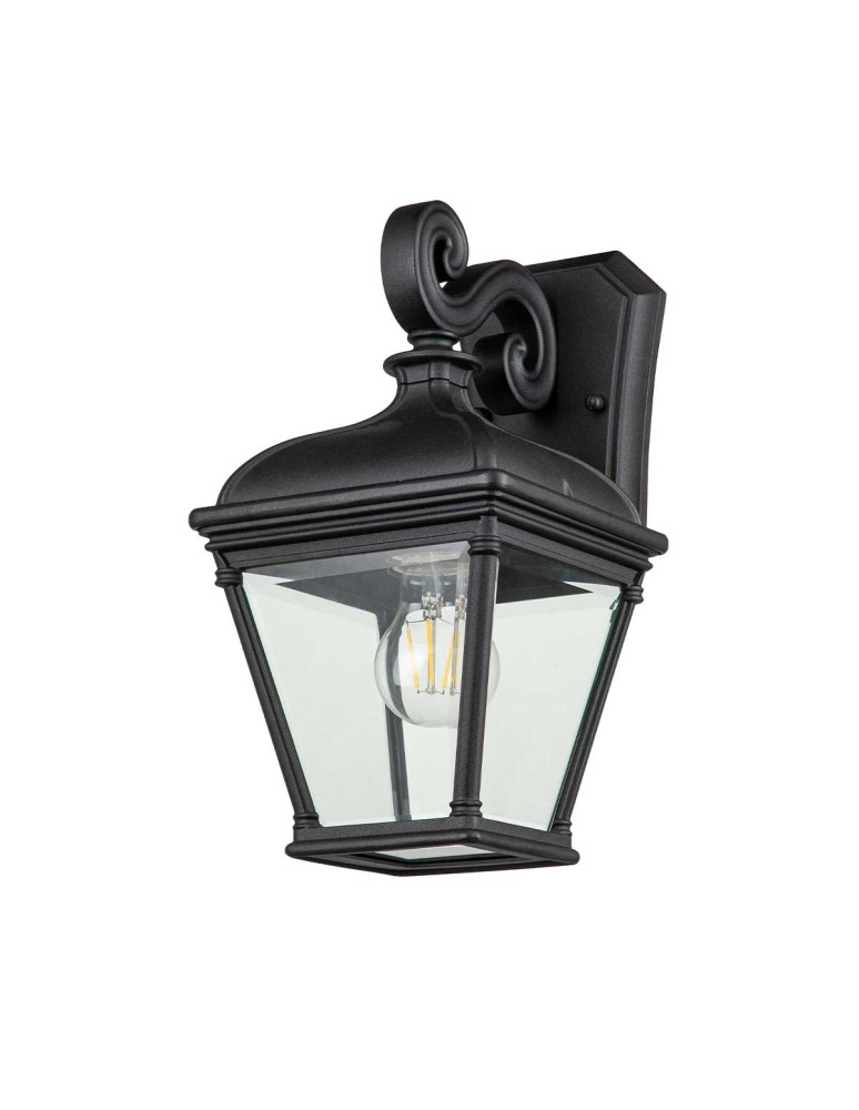 Elstead Lighting Średnia latarnia naścienna Bayview - 1 źródło światła IP44 BAYVIEW-2M-BK Elstead Lighting Średnia latarnia naścienna Bayview - 1 źródło światła IP44 BAYVIEW-2M-BK