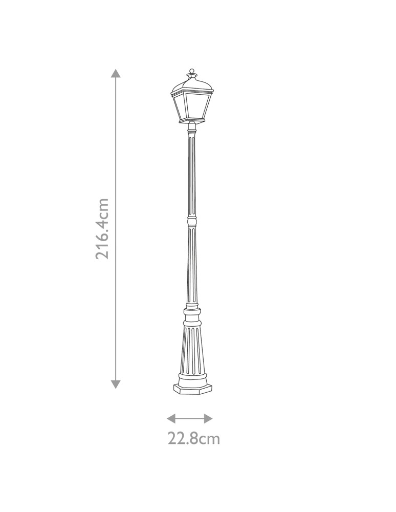 Lampy zewnętrzne latarnie - Elstead Lighting Duża Latarnia stojąca Bayview - 1 źródło światła IP44 BAYVIEW-5L-BK - product kolory-swiatla.pl 6