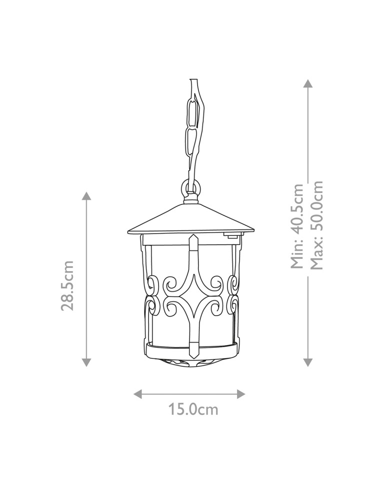 Elstead Lighting Latarnia wisząca Hereford - 1 źródło światła IP23 BL13B-BLACK