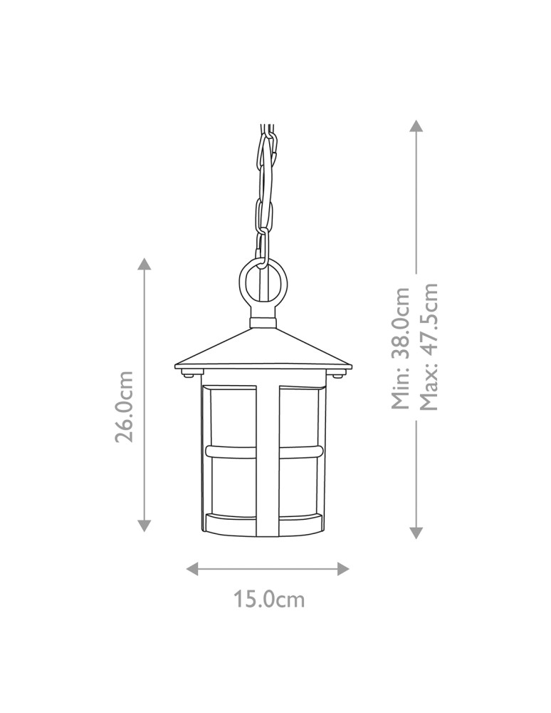 Elstead Lighting Latarnia wisząca Hereford - 1 źródło światła IP43 BL21B-BLACK
