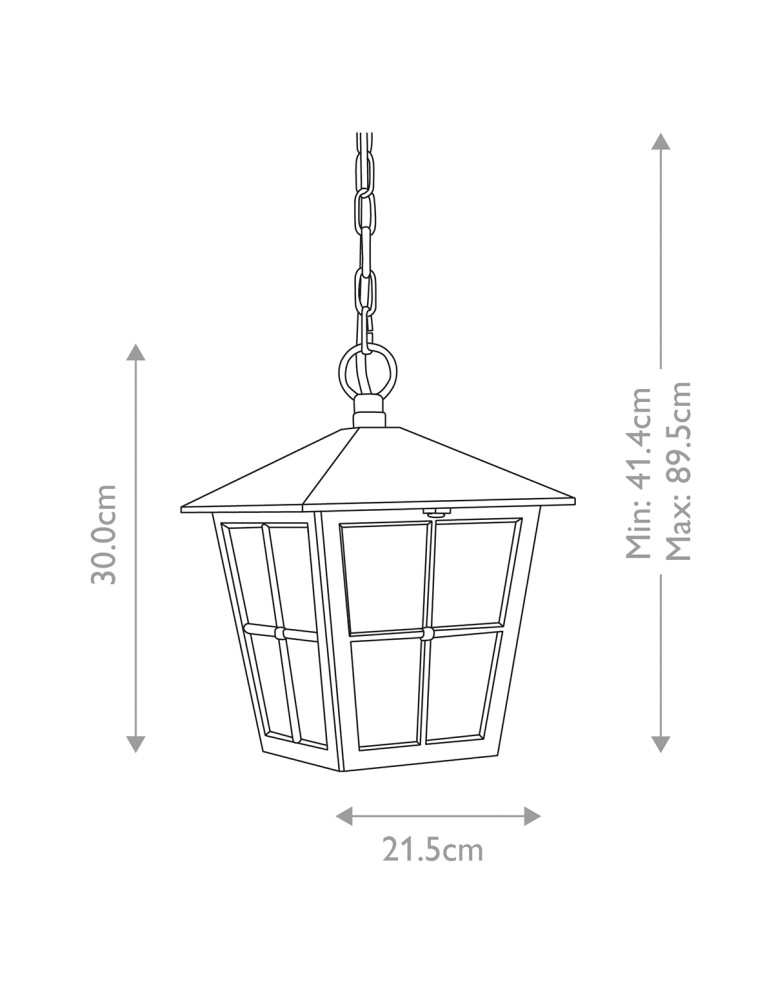 Elstead Lighting Latarnia wisząca Canterbury - 1 źródło światła IP43 BL48M-BLACK