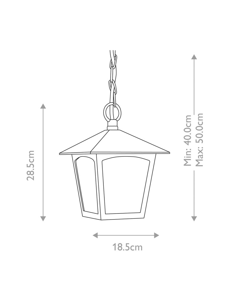 Elstead Lighting Latarnia wisząca York - 1 źródło światła IP23 BL6B-BLACK