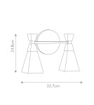 Kinkiety łazienkowe - Elstead Lighting Kinkiet Bowtie - 2 źródła światła IP44 BOWTIE-2-MB - product 5