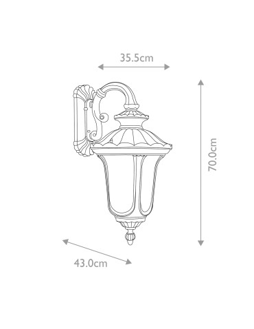 Elstead Lighting Duża latarnia naścienna Chicago - 4 źródła światła - Rdzawa brązowa patyna IP44 CC2-L - produkt 2