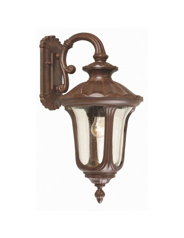 Elstead Lighting Średnia latarnia naścienna Chicago - 1 źródło światła - Rdzawa brązowa patyna IP44 CC2-M