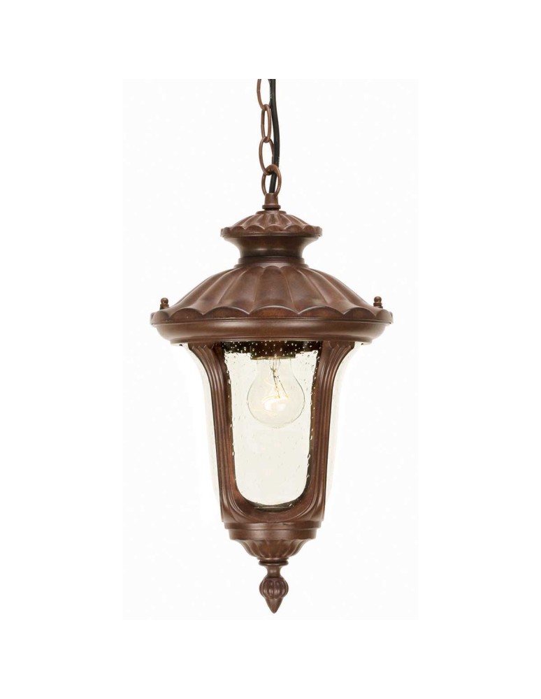 Elstead Lighting Mała latarnia wisząca Chicago - 1 źródło światła - Rdzawa brązowa patyna IP44 CC8-S