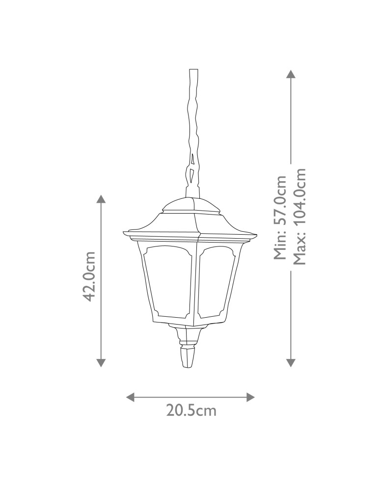 Elstead Lighting Latarnia wisząca Chapel - 1 źródło światła IP44 CP9-BLACK