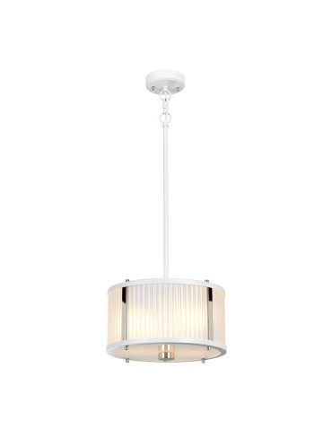 Elstead Lighting Lampa wisząca Corona - 2 źródła światła - Satynowa biel / Polerowany nikiel DL-CORONA-2P-WPN