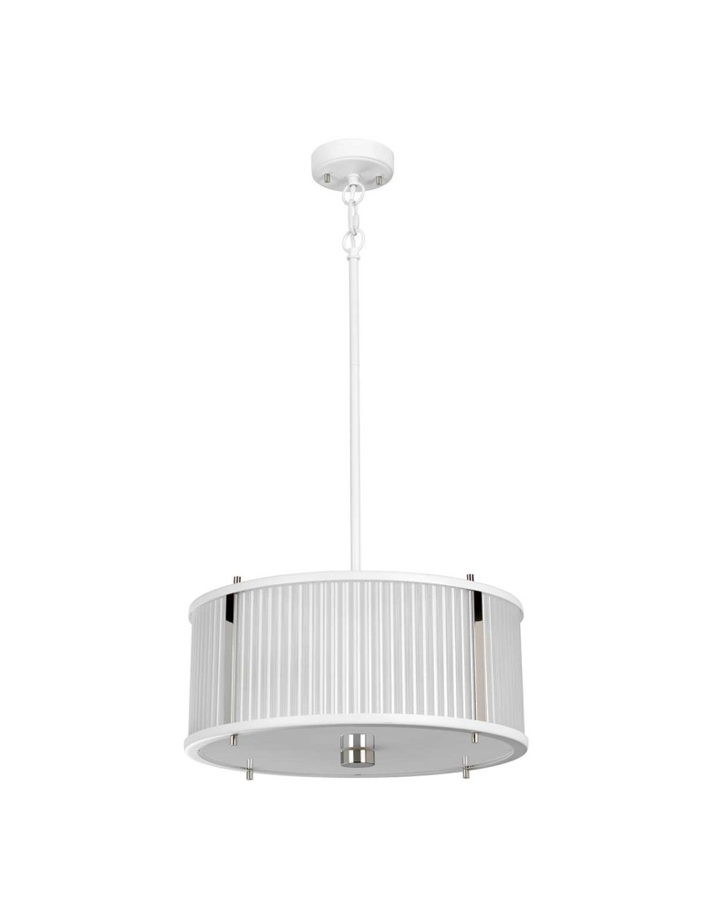 Elstead Lighting Lampa wisząca Corona - 3 źródła światła - Satynowa biel / Polerowany nikiel DL-CORONA-3P-WPN Elstead Lighting Lampa wisząca Corona - 3 źródła światła - Satynowa biel / Polerowany nikiel DL-CORONA-3P-WPN