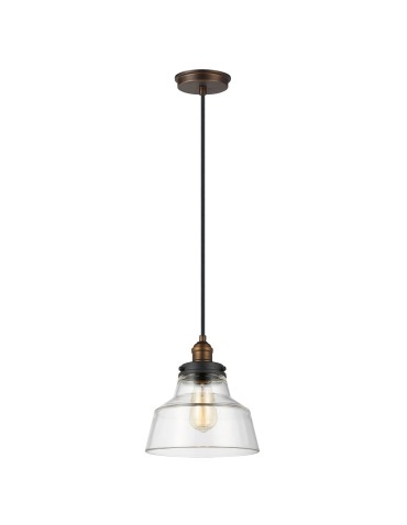 Elstead Lighting Lampa wisząca Baskin - 1 źródło światła - Postarzany mosiądz / Ciemny postarzany cynk FE-BASKIN-P-A-BR