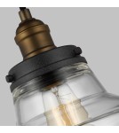 Elstead Lighting Lampa wisząca Baskin - 1 źródło światła - Postarzany mosiądz / Ciemny postarzany cynk FE-BASKIN-P-A-BR Elstead Lighting Lampa wisząca Baskin - 1 źródło światła - Postarzany mosiądz / Ciemny postarzany cynk FE-BASKIN-P-A-BR