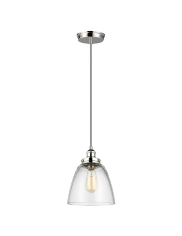 Elstead Lighting Lampa wisząca Baskin - 1 źródło światła - Polerowany nikiel FE-BASKIN-P-B-PN