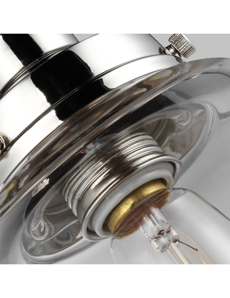 Elstead Lighting Lampa wisząca Baskin - 1 źródło światła - Polerowany nikiel FE-BASKIN-P-B-PN Elstead Lighting Lampa wisząca Baskin - 1 źródło światła - Polerowany nikiel FE-BASKIN-P-B-PN