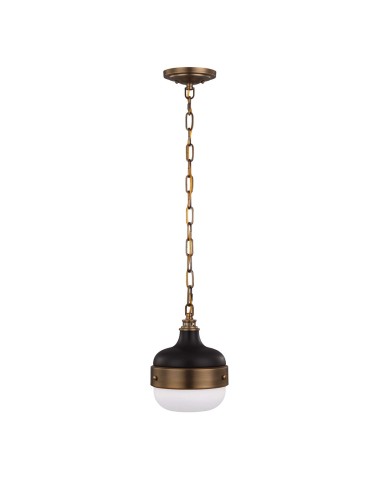 Elstead Lighting Mała lampa wisząca Cadence - 1 źródło światła - Ciemny antyczny mosiądz / Matowa czerń FE-CADENCE-1P-M