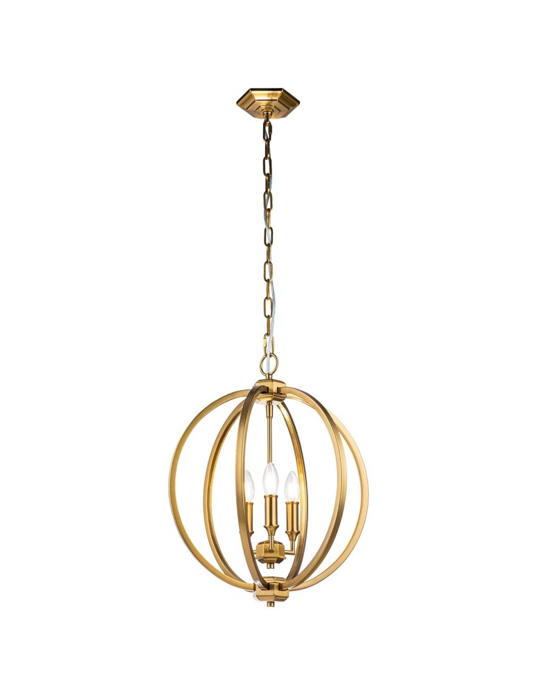 Elstead Lighting Średnia lampa wisząca Corinne - 3 źródła światła - Oksydowany mosiądz FE-CORINNE-3P-M-BB