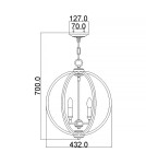 Lampy wiszące - Elstead Lighting Średnia lampa wisząca Corinne - 3 źródła światła - Oksydowany mosiądz FE-CORINNE-3P-M-BB - product 6
