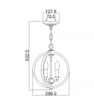 Elstead Lighting Mała lampa wisząca Corinne - 3 źródła światła - Oksydowany mosiądz FE-CORINNE-3P-S-BB Elstead Lighting Mała lampa wisząca Corinne - 3 źródła światła - Oksydowany mosiądz FE-CORINNE-3P-S-BB