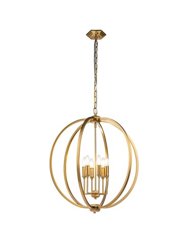 Elstead Lighting Lampa wisząca Corinne - 6 źródeł światła - Oksydowany mosiądz FE-CORINNE-6P-L-BB