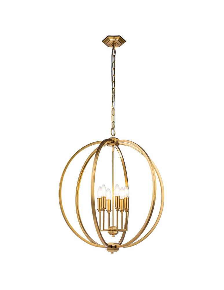 Elstead Lighting Lampa wisząca Corinne - 6 źródeł światła - Oksydowany mosiądz FE-CORINNE-6P-L-BB Elstead Lighting Lampa wisząca Corinne - 6 źródeł światła - Oksydowany mosiądz FE-CORINNE-6P-L-BB