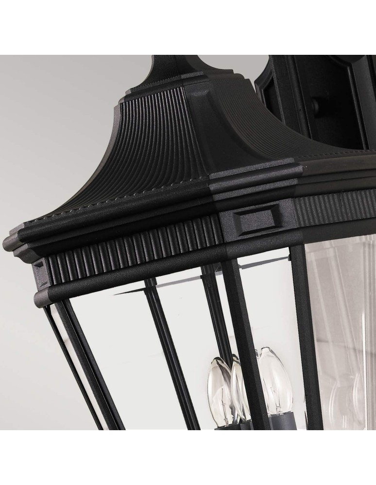 Kinkiety zewnętrzne - Elstead Lighting Duża latarnia naścienna Cotswold Lane - 3 źródła światła IP44 FE-COTSLN2-L-BK - product kolory-swiatla.pl 4