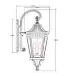 Kinkiety zewnętrzne - Elstead Lighting Duża latarnia naścienna Cotswold Lane - 3 źródła światła IP44 FE-COTSLN2-L-BK - product 5