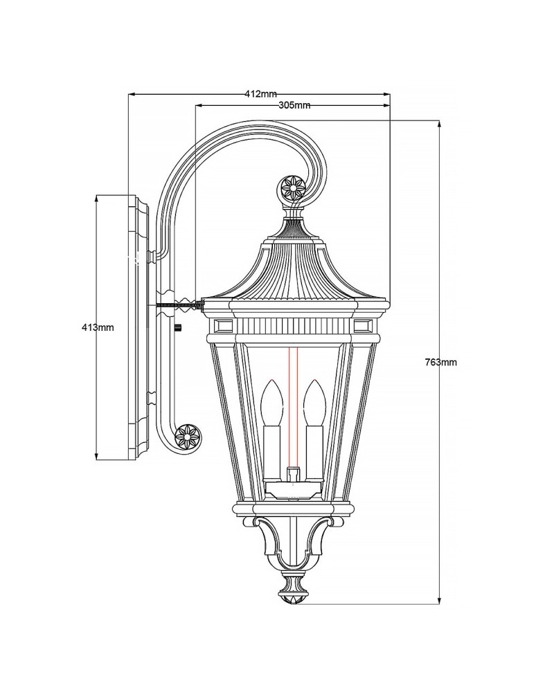 Kinkiety zewnętrzne - Elstead Lighting Duża latarnia naścienna Cotswold Lane - 3 źródła światła IP44 FE-COTSLN2-L-BK - product kolory-swiatla.pl 5