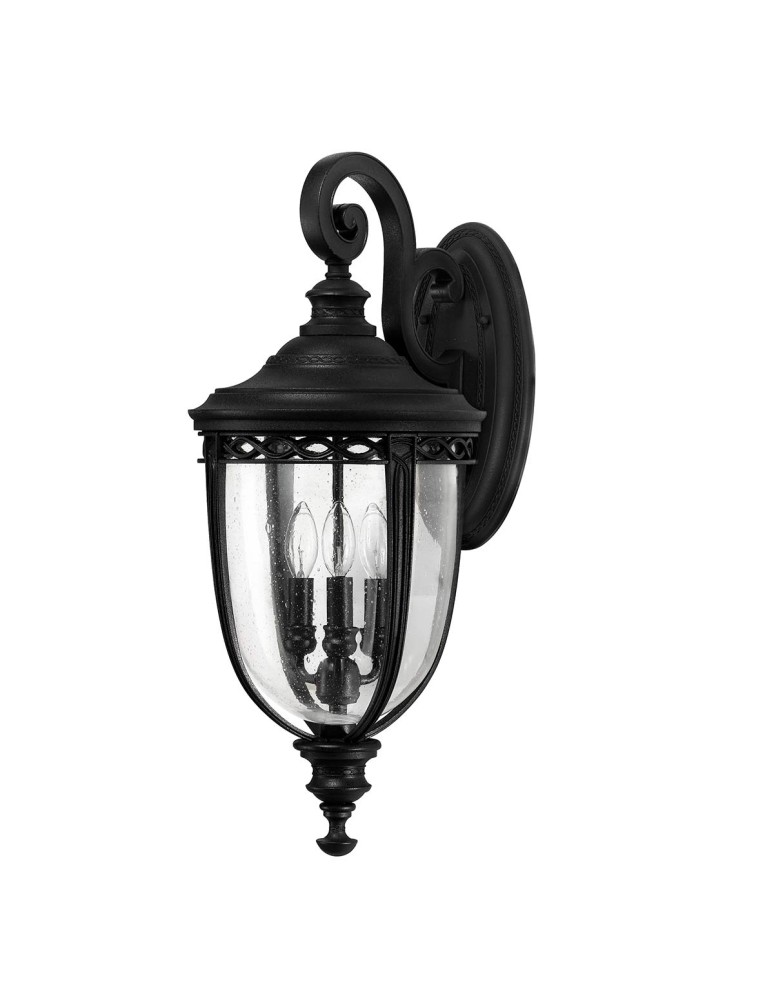 Elstead Lighting Duża latarnia naścienna English Bridle - 3 źródła światła - Czarna IP44 FE-EB2-L-BLK