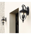 Kinkiety zewnętrzne - Elstead Lighting Duża latarnia naścienna English Bridle - 3 źródła światła - Czarna IP44 FE-EB2-L-BLK - product 5