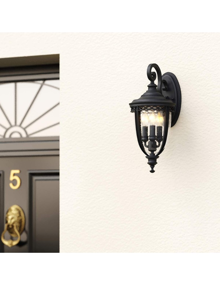 Elstead Lighting Średnia latarnia naścienna English Bridle - 3 źródła światła - Czarna IP44 FE-EB2-M-BLK Elstead Lighting Średnia latarnia naścienna English Bridle - 3 źródła światła - Czarna IP44 FE-EB2-M-BLK