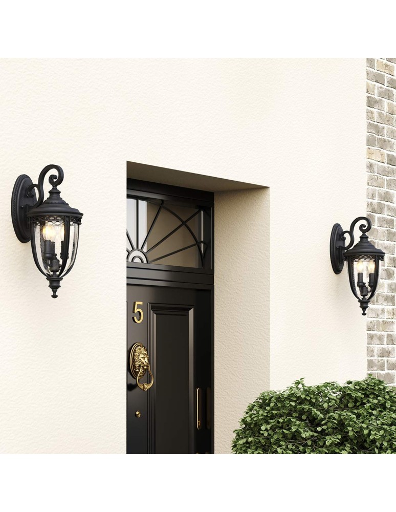 Elstead Lighting Średnia latarnia naścienna English Bridle - 3 źródła światła - Czarna IP44 FE-EB2-M-BLK Elstead Lighting Średnia latarnia naścienna English Bridle - 3 źródła światła - Czarna IP44 FE-EB2-M-BLK