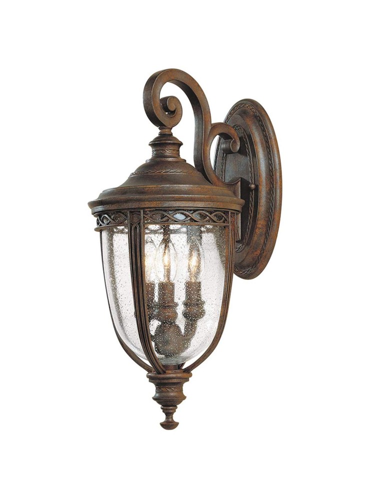 Elstead Lighting Średnia latarnia naścienna English Bridle - 3 źródła światła - Brytyjski brąz IP44 FE-EB2-M-BRB